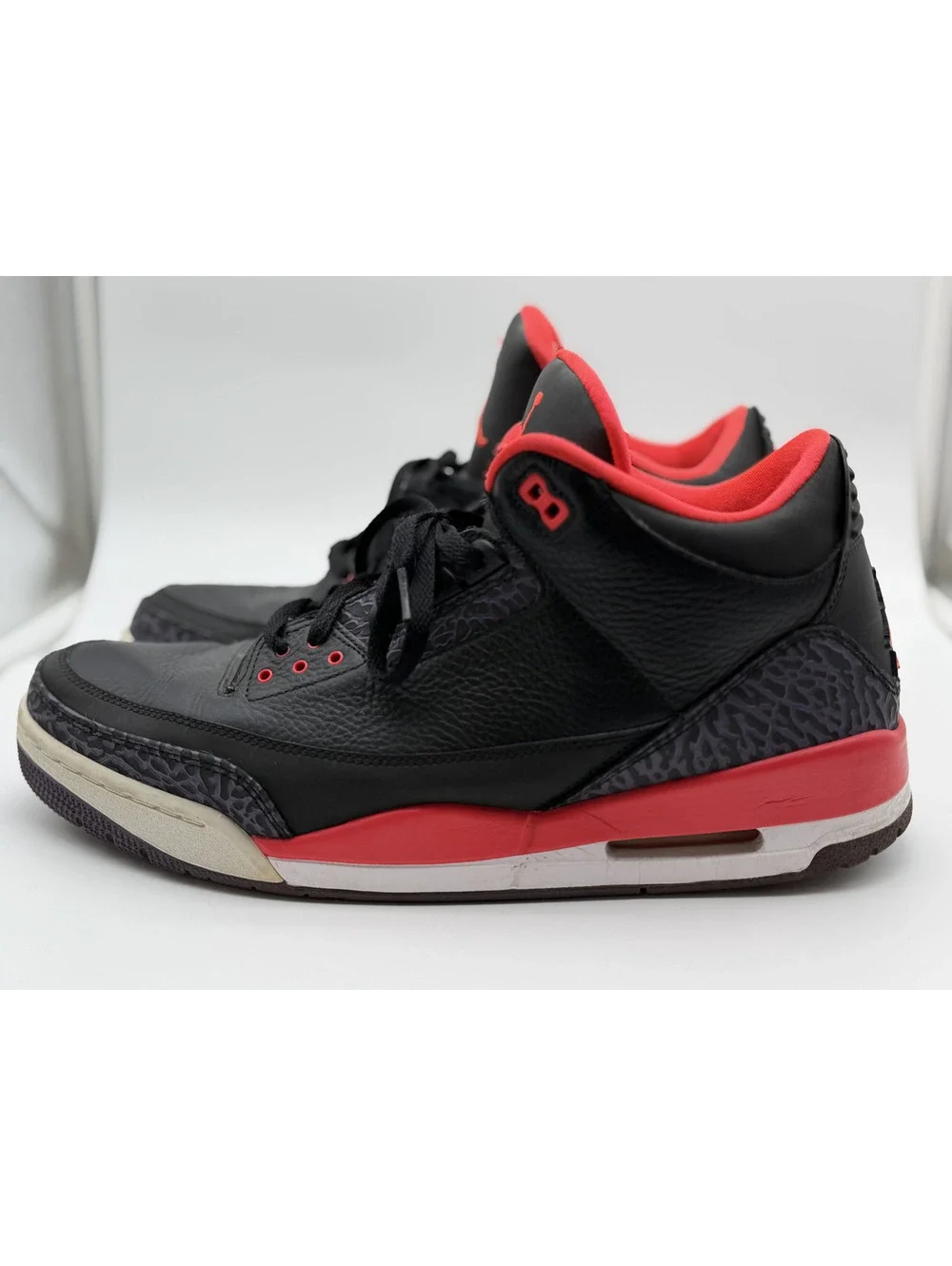 Air Jordan 3 Retro Crimson Black Bright Crimson Red Sneakers Size 13
